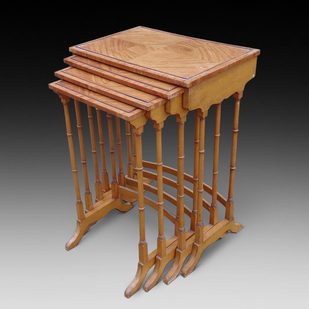 Nest of Four Satinwood Tables, ca. 1880-1900